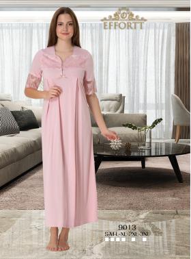 Effortt 9013 Pudra Pembe Dantelli Hamile Lohusa Gecelik